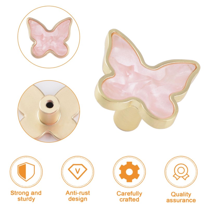 MOROBOR Decorative Butterfly Kitchen Cabinet Knobs, 6 Pack Creative Dresser
