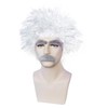 QUEENTAS White Wigs for Men Cosplay Wigs Synthetic Scientist Wig