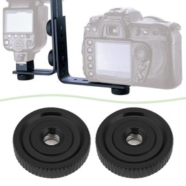 SG Store Camera Tripod Screws 1/4 Inch Male Thread 1/4 Inch Internal Thread 24 x 20 mm Aluminium Alloy Thumb Screw Camera Quick Release Adapter Black Pack of 4