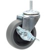 YEEMIGO 3 Inch Stem Caster Wheels with Locking Brake，Soft Rubber