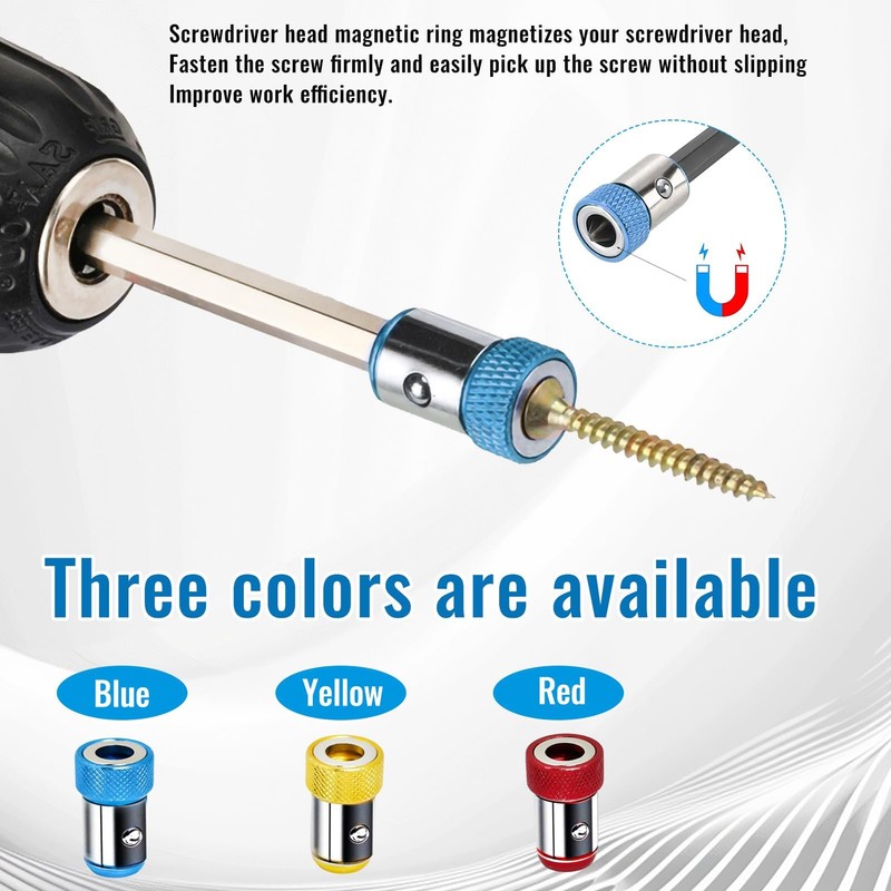 Screwdriver Head Magnetic Ring 4Pcs Aluminum Alloy Magnetic Bit Holder