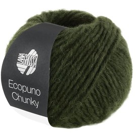 LANA GROSSA Ecopuno Chunky Super Light, Fluffy Effect Yarn with Baby Alpaca, Hand Knitting Yarn Made of 33% Virgin Wool (Merino) and 19% Alpaca Wool, 50 g Wool for Knitting and Crocheting, 70 m Yarn