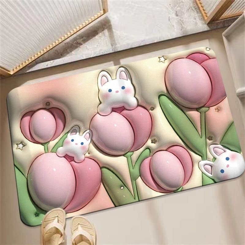 Tnfeeon 3D Visual Bath Mat, 3D Bathroom Mat Water Absorption