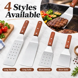 Stainless Steel Spatula for Grilling & Cooking – Metal Turner and Scraper for Pancakes, Pizza, Beef & BBQ Use