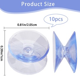 GORGECRAFT 10 Pack Small Suction Cups 20.5Mm Double Sided Suction Cups Hooks Clear Plastic Sucker Pads PVC Glass Table Bumpers Strong Adhesive Sucker Holders for Window Glass Christmas Lights