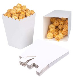 CC wonderland zone 24pcs White Mini Popcorn Boxes Paper Popcorn Containers-Party Popcorn Cardboard