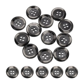 HARFINGTON 12pcs Sewing Button 18mm (0.71") 4 Holes Resin Round Buttons Craft Sewing Accessories for Clothing DIY Crafts Decoration, Black-Grey