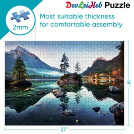 Jigsaw Puzzles 1000 Pieces for Adults and Kids Hard Puzzles Nature Series Large Thousand Pieces Puzzle Autumn Lake Board Size 27''x19''