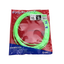 SK11 TU0604G3-10 Polyurethane Tube Outer Diameter 0.2 inch (6 mm), Length 32.8 ft (10 m), Neon Green, For Air Piping