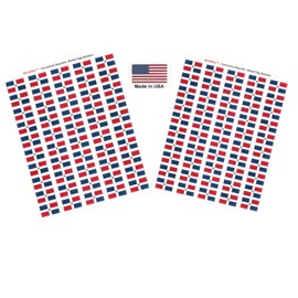 Made in USA! 100 Country Flag 1.5" x 1" Self Adhesive World Flag Stickers, Two Sheets of 50, 100 Sticker Flags Total (Dominican Republic)