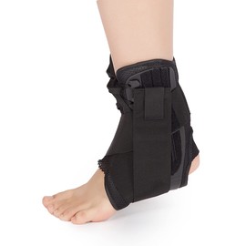 Lace Up Ankle Support Brace, Ankle Brace for Sprained Ankle for Women Men, Ankle Stabilizer Wrap for Injury Recovery, Running, Sports (M)