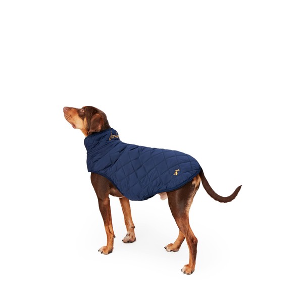 Rosewood Joules Quilted Dog Coat, Navy Blue, Medium