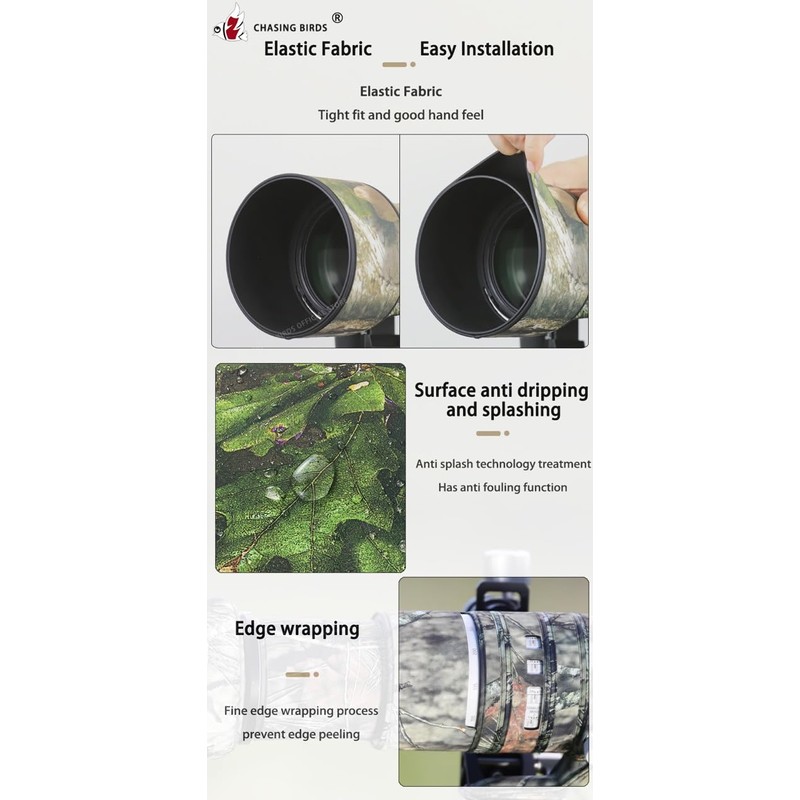 CHASING BIRDS Camouflage Waterproof Lens Coat for Olympus 300mm F4.0