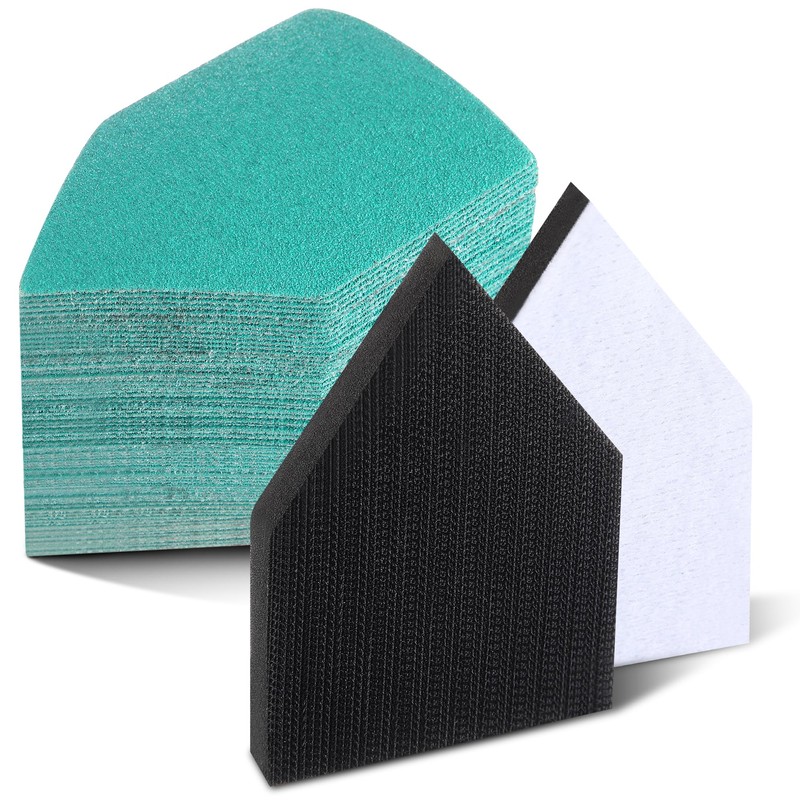 Ceoighe 80PCS Detail Sander Sandpaper and 2 Sanding Interface Pads