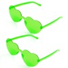 Semato 2 Pcs Neon Green Heart Shaped Sunglasses