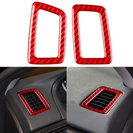 NVCNX Real Premium Carbon Fiber Compatible with Honda 9th Gen Accord 2013-2017 2014 2015 2016 SE LX Sport EX EX-L Touring Hybrid Accessories Car Dash Defogging Air Vent Cover Interior Trim Red