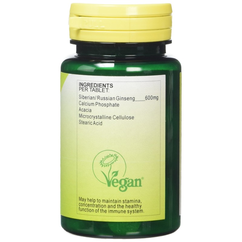 Health Plus Siberian Ginseng 600mg Energy Plant Supplement - 60