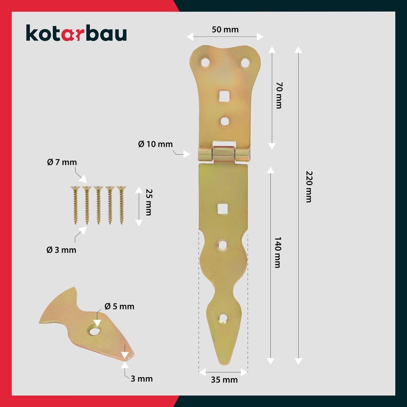 KOTARBAU® Set of 2 Shutter Hinges 150 mm Door Hinge