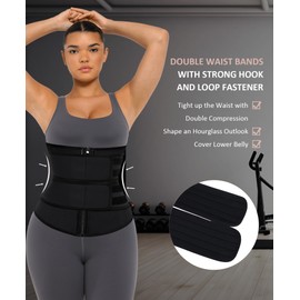 FeelinGirl Waist Trainer Corset Shapewear Tummy Control Body Shaper Waist Cincher for Women Body Shaper Black 6XL