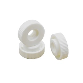 Knurled Nuts M6 White Plastic PA 6.6 Spacer Nut Diameter 15 mm Height 6 mm with Internal Thread and Bridge Pack of 3