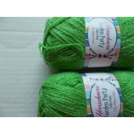 Herrschners Garden Party 2-ply Afghan yarn,Green Gladiolus, lot of 2(220 yds ea)