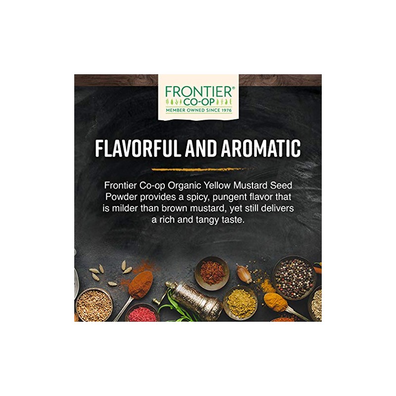 Frontier Mustard Seed, Yellow Mustard Powder Certified Organic, 16 Ounce