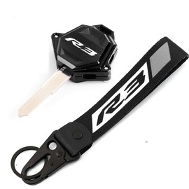 MOWOK Fit For YAMAHA R3 YZF-R3 YZFR3 r3 Motorcycle accessories CNC Aluminum Key Case Cover Key Shell Keychain Keyring Chain, Red, normal