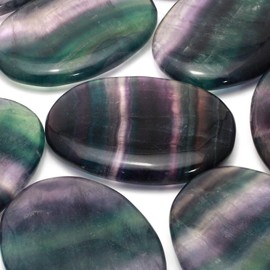 CrystalAge Rainbow Fluorite Palm Stone (Extra Grade)