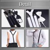 BUZZxSELECTION LBT017 Men's Suspenders Y-Shaped Rubber Casual Formal Bow Tie