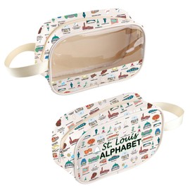 MNIGIU St. Louis Travel Gift St. Louis Alphabet Clear Cosmetic Bag for Tourist Lover Saint Louis Missouri Gift (S-Louis Bag)