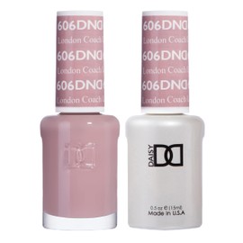 DND Gel Polish Set, Beige Nude Collection, UV/LED Gel Polish and Air Dry Nail Lacquer, Matching Chip-Free Polish Duo, 606 London Coach, 0.5 Fl Oz