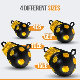 Anchor-Man Downrigger Weights [4lbs 6lbs 10lbs 15lbs] - Round Shaped Vinyl Coated Downrigger Ball for Salmon, Protects Boats from Scratches - Cannon Downrigger Accessories -6lbs