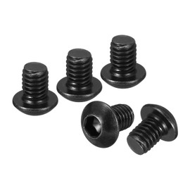 DTGN M6-1x8mm Button Head Socket Cap Screws - 100Pack - Good for Road Bicycle, Mountain Bike, Auto, Motorcycle - Carbon Steel Black Oxide - Hex Socket Drive Fasteners