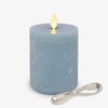 Luminara Seaglass Rechargeable Flameless LED Candle, Fog 3" x 4.5",