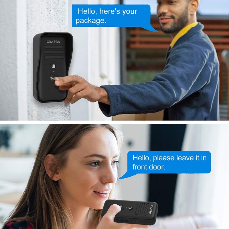 ChunHee Wireless Intercom Doorbell Chime for Home, Two-Way Talk Security