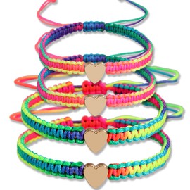 QqzsJewls Family Matching Heart Bracelets for 4 Mom Mother and Two Daughters Son Mama and Mini Mommy and Me Comfort Jewelry First Day of School Kindergarten Gifts (C-2B2S)