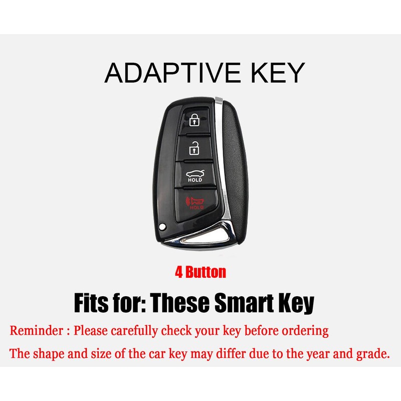 HIBEYO Fit for Hyundai Leather Key Fob Cover Compatition with