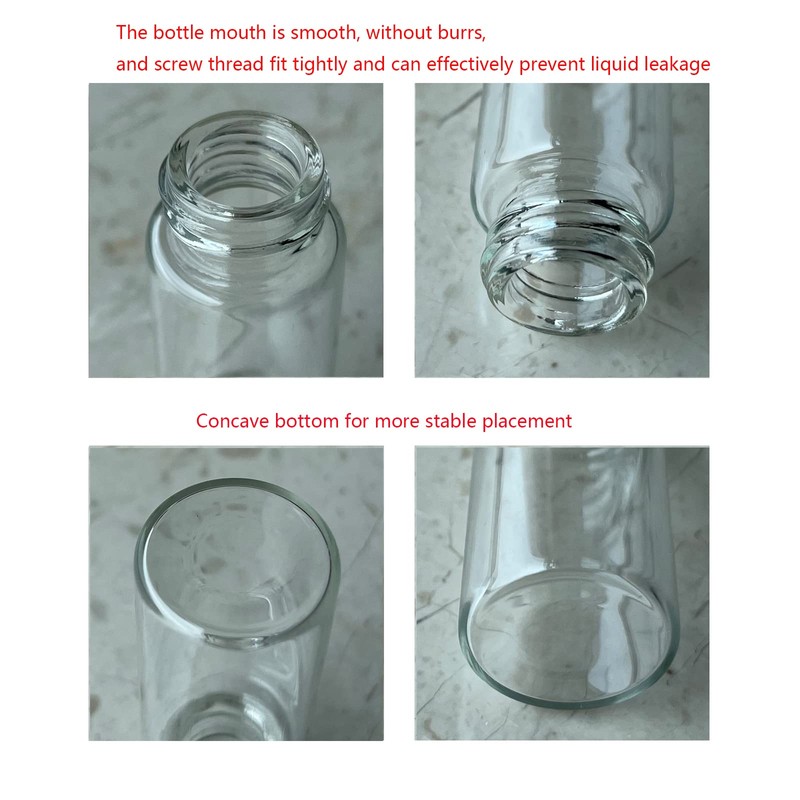 Cadbibe 10ml Clear Glass Vials with Screw Caps and Plastic
