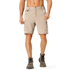 Men's Hiking Cargo Shorts Quick Dry Lightweight Travel Shorts with Multi Pockets for Fishing Camping Golf