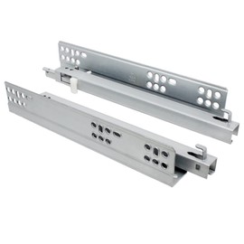 1pair 2 Section Bottom Mounted Drawer Slides with 80 lb Load Capacity Hidden buffered Load-Bearing Silent Guide,Drawer Rail Bracket (12inch)