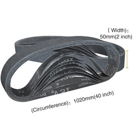 Sruhrak Sanding Belts 50 x 1020 mm Pack of 12 x 60/120/240/400/600/800 Grit Silicon Carbide Sanding Belts for Polishing and Rust Removal of Metal