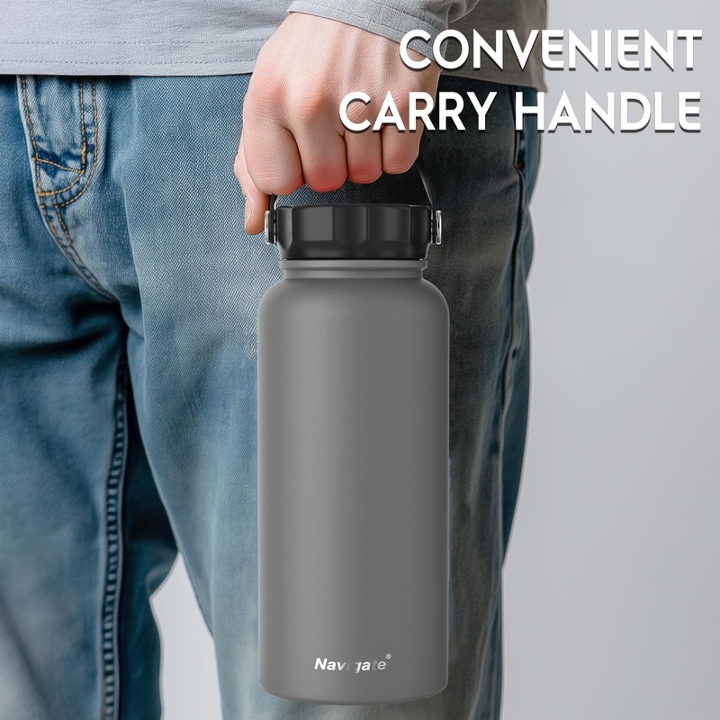 Navigate 32 oz Stainless Steel Insulated Water Bottle,Double Walled Leak