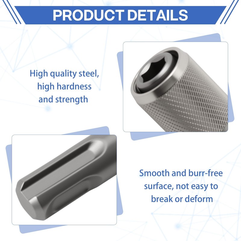 2PCS SDS Drill Bit Adapters, 6.35mm 1/4 Inch Hex Socket