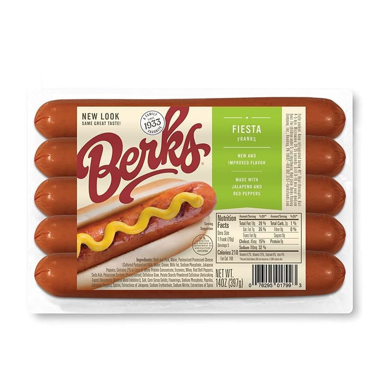 Berks Jalapeño & Cheese Fiesta Hot Dogs Value Pack, 5