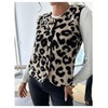GORGLITTER Women's Leopard Sherpa Vest Fuzzy Vest Outerwear Trendy Fall