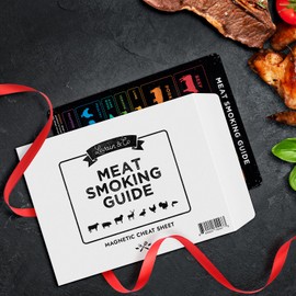 Levain & Co Meat Temperature Magnet & BBQ Smoker Guide - Pellet Grill Accessories - Wood, Time, & Temp - Grilling Gifts for Men