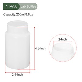 YOKIVE 1 Pcs Chemical Storage Bottle, Plastic Containers with Wide Mouth | Chemistry Reagent Storage, Great for Laboratory, Stores, Factory (White, 250-ML)