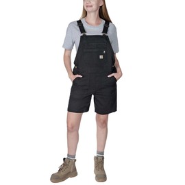 Carhartt Women's Rugged Flex Relaxed Fit Canvas Shortall, Black