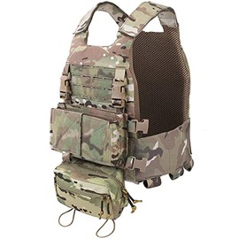 EMERSONGEARS Tactical Molle Chest Rig Vest 500D, Laser Cut Vest Tactical Quick Release Modular Magazine Pouch FCSK CQC MK3 Chest Rig Backpack for Airsoft Hunting (Multicam)