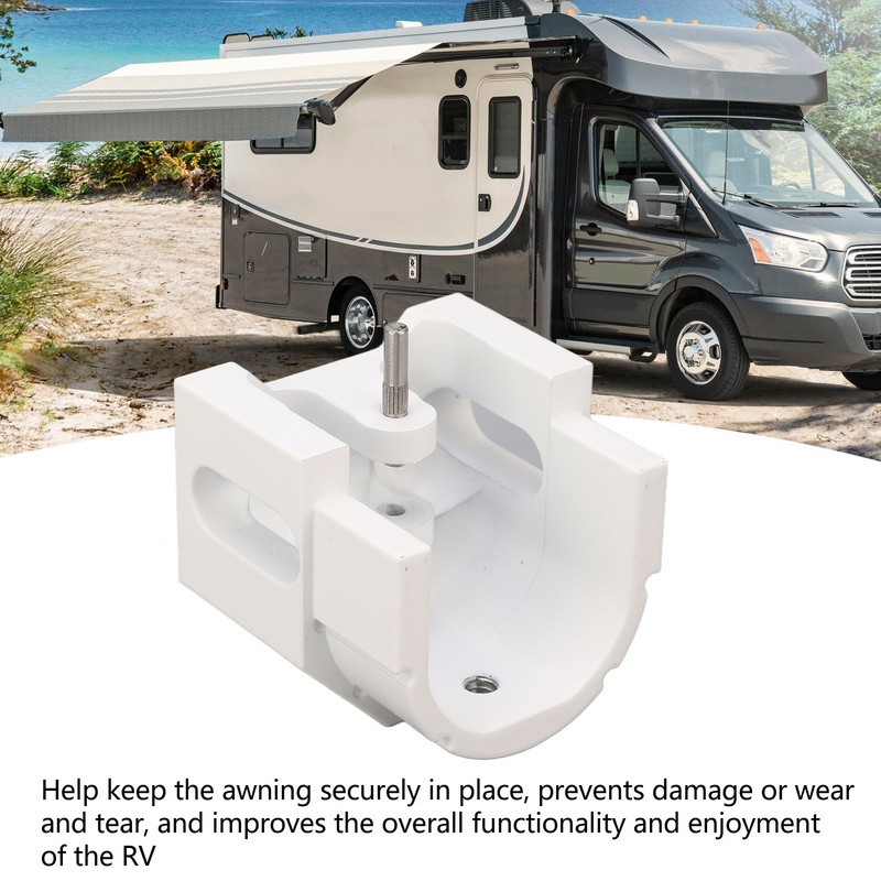 RV Awning End Plug White Solid Aluminum Durable Easy Installation